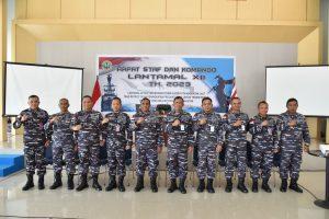 Tindak Lanjut Hasil Rapim TNI, TNI AL dan Rapim Koarmada I, Lantamal XII Pontianak Gelar Rapat Staf dan Komando