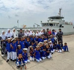 TNI AL, Lanal Lhokseumawe Perkenalkan Alutsista Kepada TK Al-Bayyan