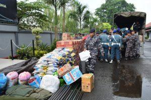 Peduli Kemanusiaan, Lanal Palembang Terjunkan Tim Satgas Operasi Bantuan Bencana Banjir Kabupaten Lahat