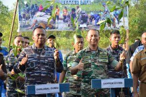 Lanal Dumai Ikut Serta Dalam Puncak Penanaman Mangrove Nasional