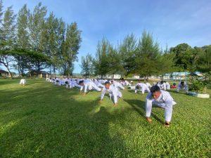 Tingkatkan Keterampilan Beladiri Militer, Danlanal Simeulue Bekali Prajurit Ilmu Beladiri Karate