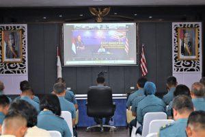 Lantamal I Mengikuti Apel Khusus dan Exit Briefing Pangkoarmada I Melalui Vicon