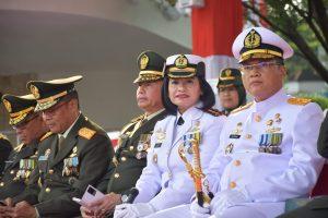 Komandan dan Prajurit Lanal Bandung Ikuti Upacara HUT Ke-78 Kemerdekaan Republik Indonesia Tingkat Provinsi Jawa Barat Tahun 2023