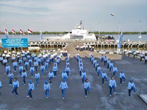 Jalasenastri Korcab I DJA I Laksanakan Olahraga Bersama Prajurit dan PNS Lantamal I Dalam Rangka Menyambut HUT Ke- 77 Jalasenastri