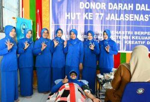Sambut HUT Ke-77 Jalasenastri, Cabang 3 Korcab I DJA I Lanal Sabang Gelar Donor Darah