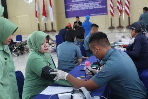 Sambut HUT Jalasenastri Ke-77 Tahun 2023, Lanal Dumai Laksanakan Donor Darah