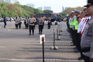 Jelang Pemilu 2024, Polres Metro Jakarta Utara Gelar Simulasi Sispamkota