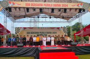 Lanal Dumai Ikuti Doa Bersama Untuk Pemilu Damai 2024 di Provinsi Riau