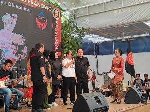 Wakil ketua tim pemenangan nasional, Gatot Edy Pramono, hadir di pentas seni budaya DISABILiTAS di rumah aspirasi Ganjar Pranowo no 72