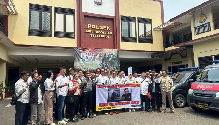 Puluhan Advokat Datangi Mapolsek Setia Budi, Kuningan, Terkait Kekerasan Oknum Satpam Gedung Noble House