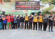 Senam Sehat Kapolres Metro Jakut Bersama Camat Koja dan Warga di Kantor Kecamatan Koja