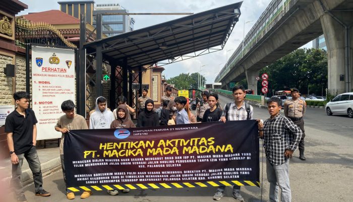 Unras Di Depan Mabes Polri, HP21N : Desak Panggil dan Periksa Direktur PT. Macika Mada Madana