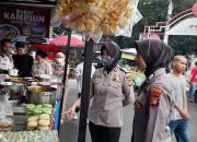 Polwan Polres Metro Jakarta Pusat Gelar Patroli di Bazar Takjil Bendungan Hilir