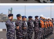 Komandan Pangkalan TNI Angkatan Laut Dumai Bersama Prajurit Sambut Kedatangan KRI Bontang-907